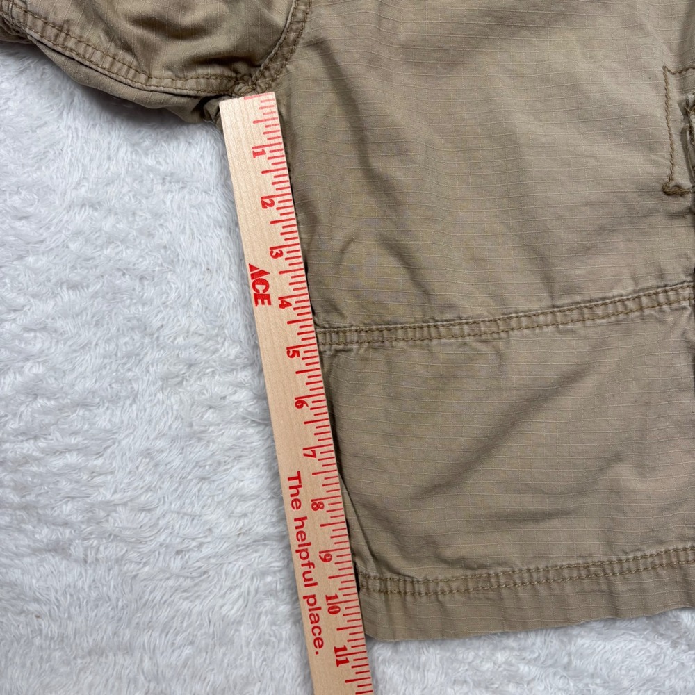 Y2K OP Cargo Shorts Mens 34 Sand Khaki Ripstop Cotton Multi Pocket Street Surf - Picture 10 of 14